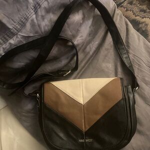 Nine West Black, Brown, and Cream Crossbody Bag